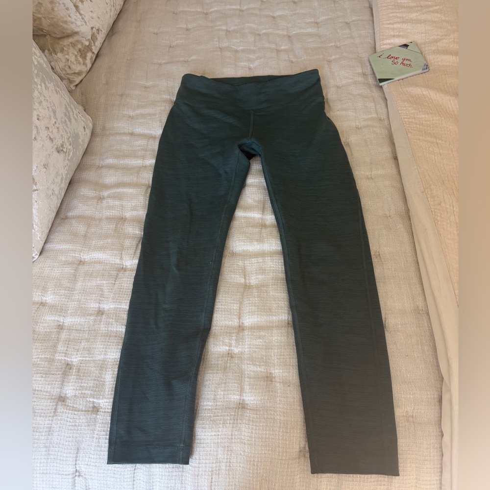 Outdoor Voices Size Small Leggings in unique Green/Blue Stipe Pattern